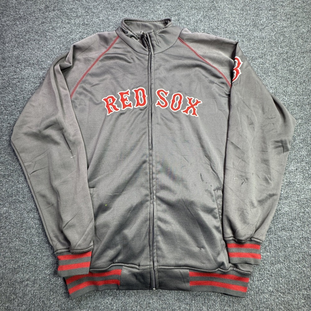 Boston Red Sox MLB Genuine Merchandise‎ Track Jacket Mens LT Gray Zip Up